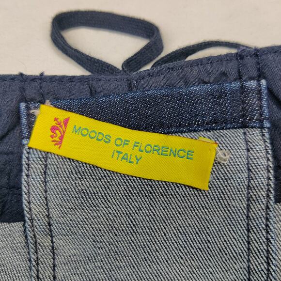 Moods of Florence Italy Stretch Denim Lace Up Midi Pencil Sailor Skirt Small - Picture 7 of 11